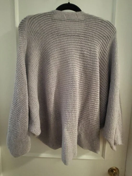 NWOT Lavender Textured Knit Cocoon Cardigan – Oversized Draped Wrap - Picture 4 of 5